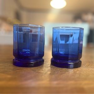 Pair of vintage anchor hocking cobalt blue glasses